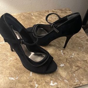 Max Studio Black Brand New High Heels in box Size 10 open heel